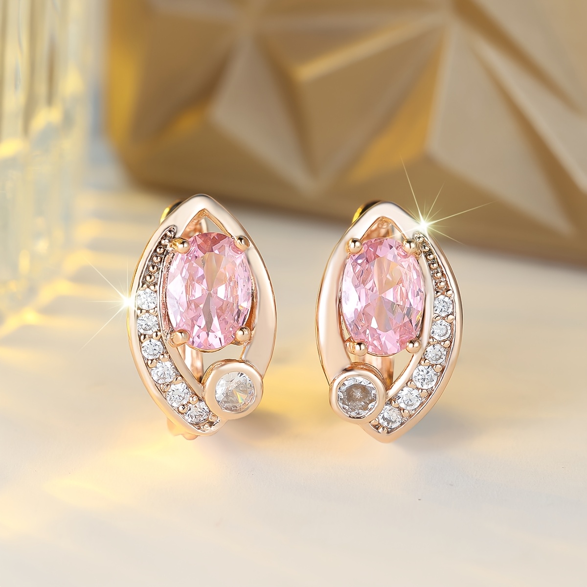 Cubic Zirconia Double Layer Willow Leaf Ear Clips